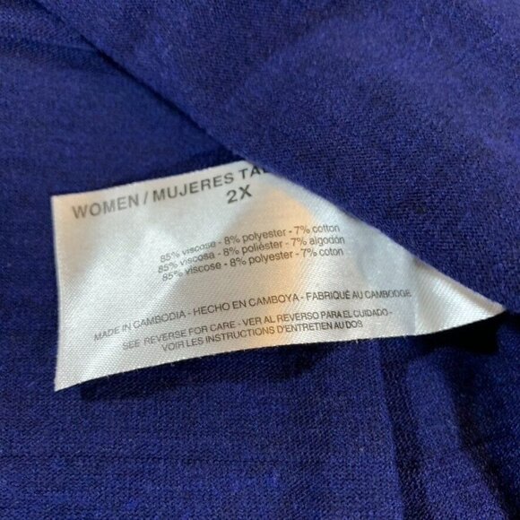 Jessica Simpson Womens 2X Long Midi Dress Blue Short Cap Sleeve Casual - Picture 3 of 10